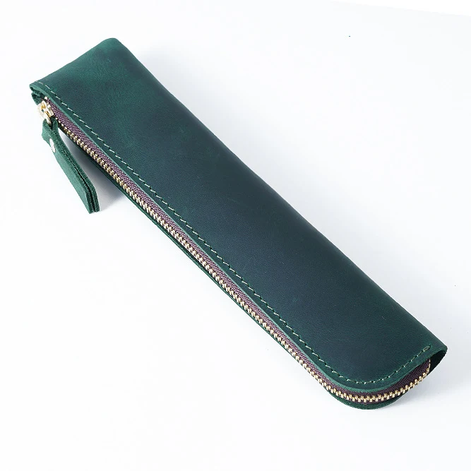 Kuhfell Retro Einfaches Stifteetui Schutz & Aufbewahrung Klassisches Design Langlebiges Etui Für Bleistifte & Stifte Ideal für Schule & Büro