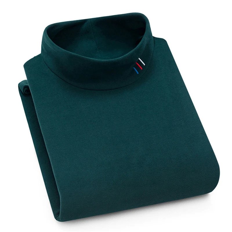 Aoliwen Men Warm Comfortable Long Sleeved Turtleneck Knit Perfect for Cold Weather and Everyday Wear Provides All-Day Co