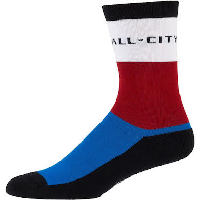 All-City Parthenon Party Sock - White Red Blue Black