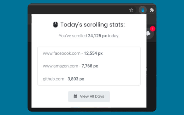 Scroll Tracker chrome extension
