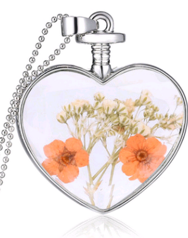 Heart pendant crystal plant specime - 0