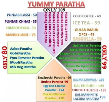 Yummy Paratha menu 