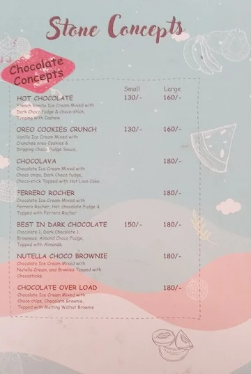 Snow Drops menu 