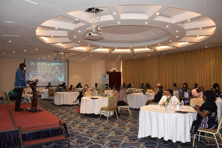 IEBC chairman Wafula Chebukati speaks during the opening of a training workshop for staff on social media at a Nakuru hotel, March 3, 2022.