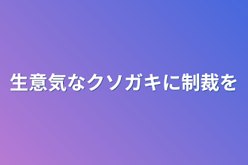 生意気なクソガキに制裁を(前編)