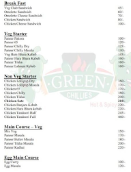 Green Chillies Restaurant menu 1