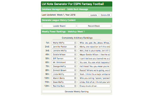 LM Note Generator For ESPN Fantasy Football