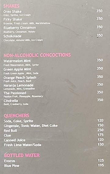 Rosado menu 