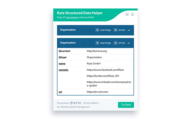 Ryte structured data helper Preview image 1