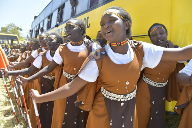Santa Maria Girls Secondary School Cheptulon rehearsing a Keiyo fox song performed by young Keiyo women during engagement ceremony on September 21,2022.