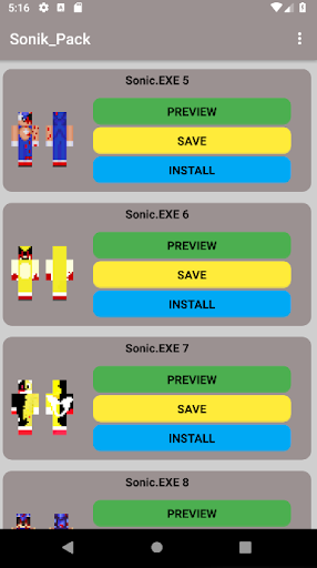 BEST SONICS.EXE BOOM Skins for MCPE