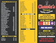 Chawla's Unique family restaurant menu 1