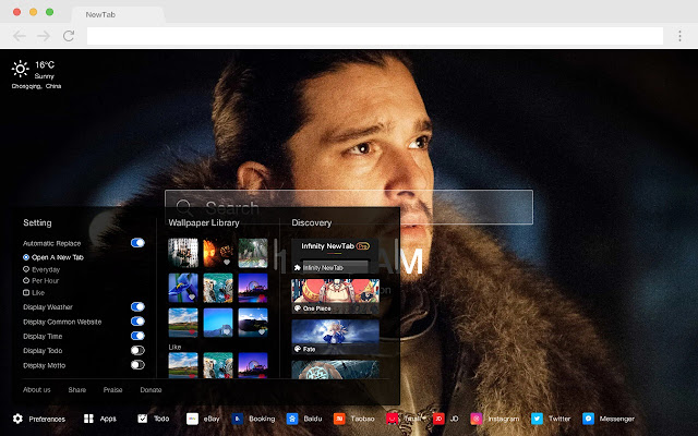 Jon Snow TV HD wallpaper new tab theme