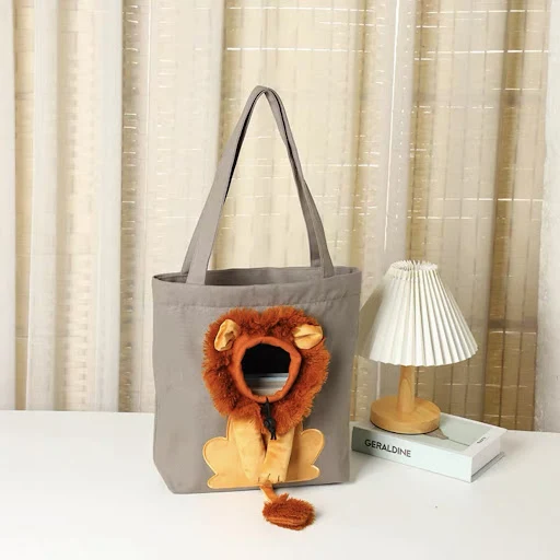 Soft Pet Carriers Lion Design Portable Breathable Bag Cat Dog Carrier Bags Outgoing Travel Pets Handbag with Safety Zipp