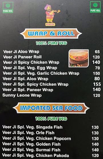 Veer Ji Burger menu 