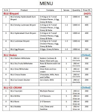 Blu Biryani menu 1