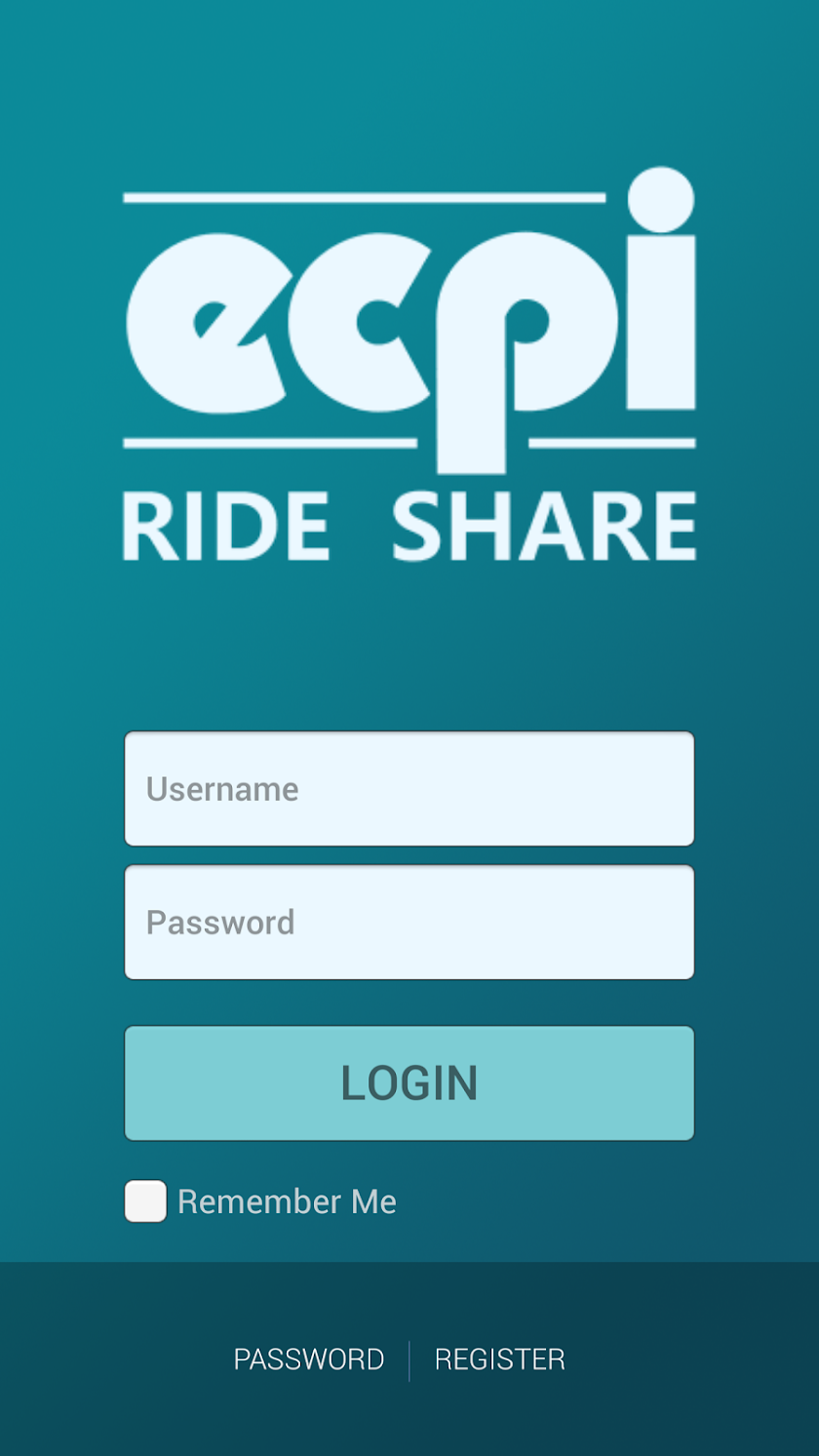 ECPI Ride Share Screen 1