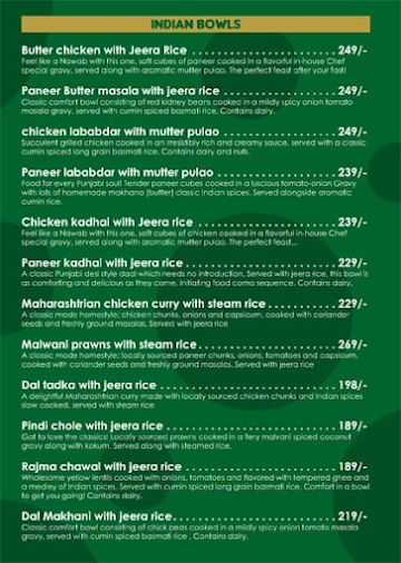 Kothrud Bowl Company menu 