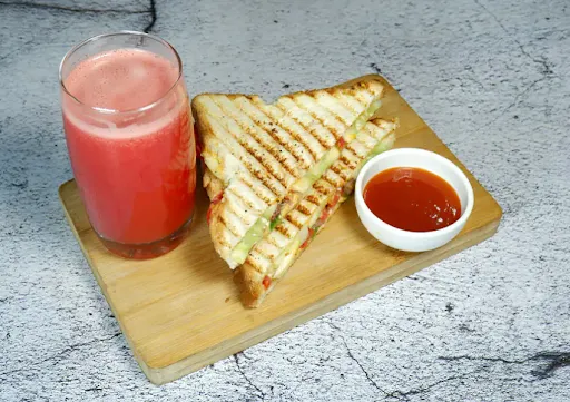 Veg Cheese Sandwich + Watermelon Juice