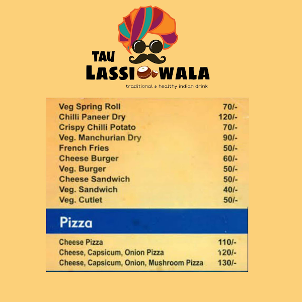 Tau Lassi Wala menu 