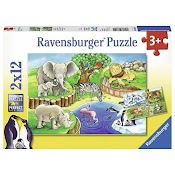 Bộ Xếp Hình Puzzle 3D Chủ Đề Animals In The Zoo 12 Mảnh Ghép - Ravensburger Rv076024