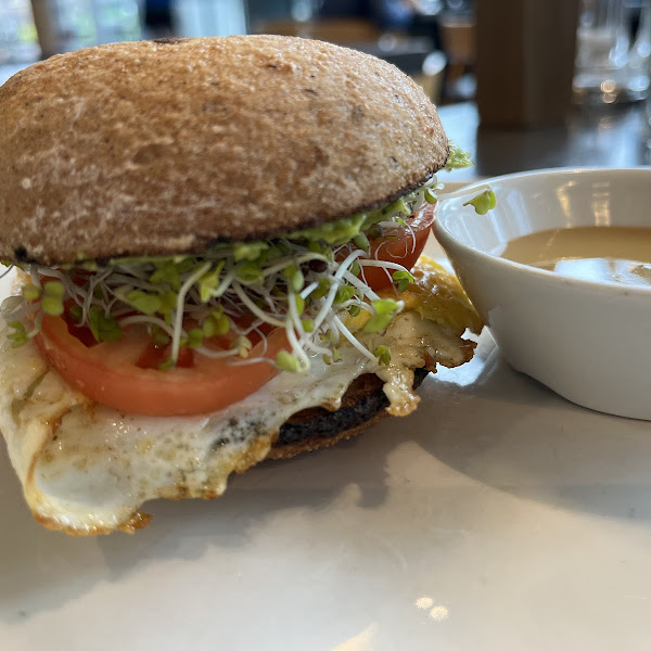 Breakfast bagel (sourdough bread) small but tasty