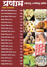 Pranam Sweets Snacks Corner menu 1