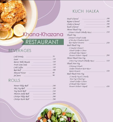 Khana Khazana menu 