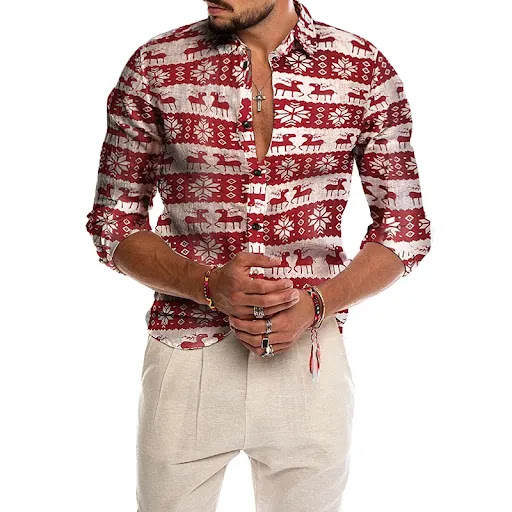Title 4, Fawn print cotton and linen shirt