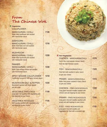 Nandhana Palace menu 