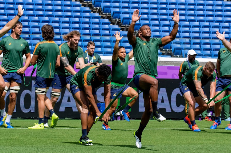 Warrick Gelant during the South African national rugby team captain's run at Yokohama Stadium on September 20, 2019 in Yokohama, Japan.