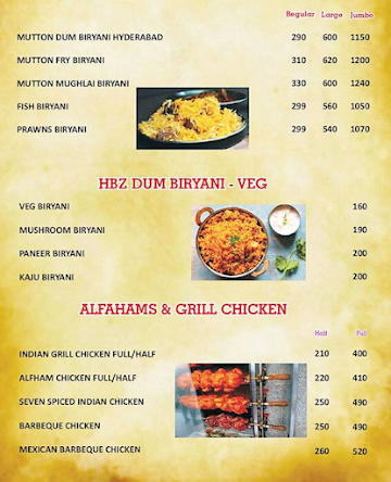 Hyd Biryani Zone menu 