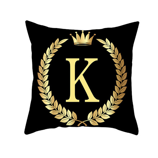 Title 6, Black Gold Letter Peach Skin Pillowcase Crown S...