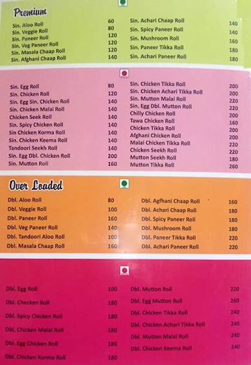 Burger Street menu 