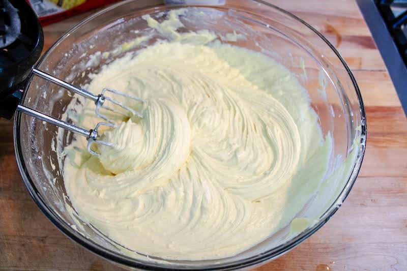 Cake Mix, Eggs, Oil (or Melted Butter), And Sour Cream Mixed With Electric Beaters.