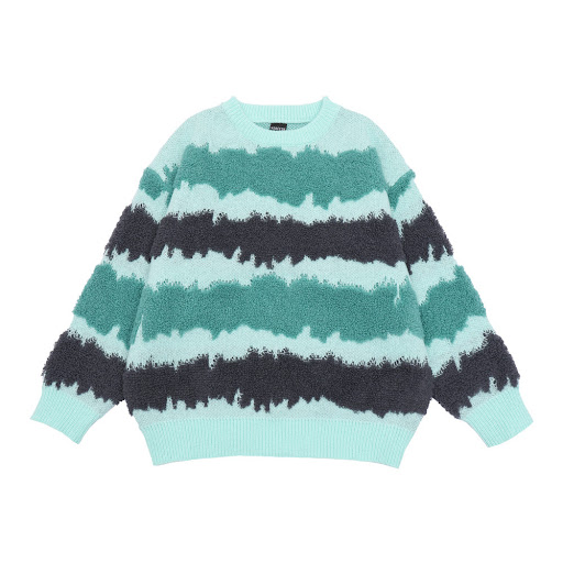 Title 2, Striped color-block jacquard sweater for stylis...