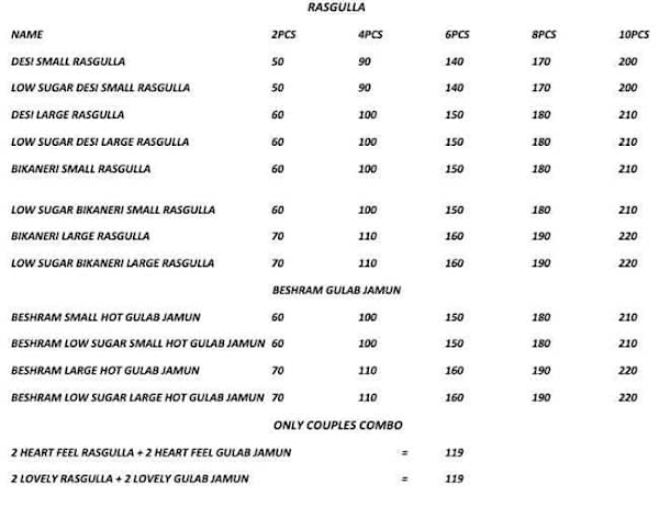 Rabdi Point menu 