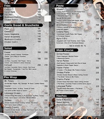 The Sardar Saab Cafe menu 