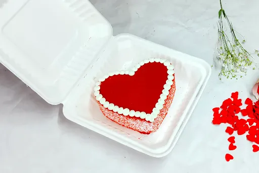 Red Velvet Heart Shape Bento Cake [250 Grams]