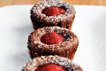 Chocolate Lava Cakes with Raspberry Sauce