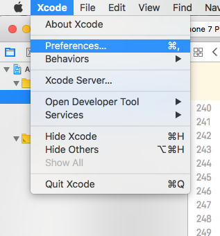 Xcode preferences