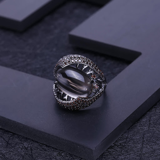 Title 4, High-grade Retro Luxury S925 Sterling Silver Ri...
