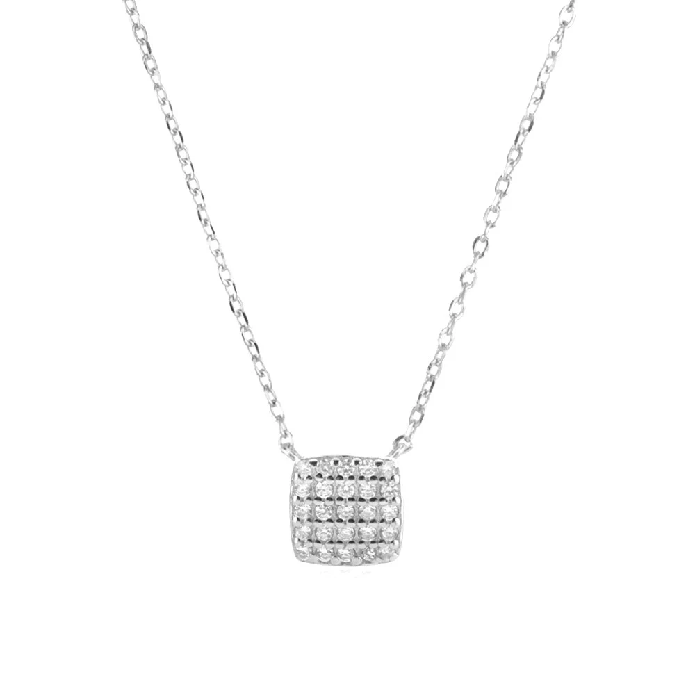 Title 3, S925 Sterling zilveren vierkante stenen hanger ...