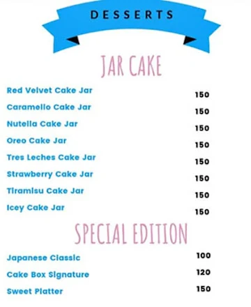 Cake Box menu 