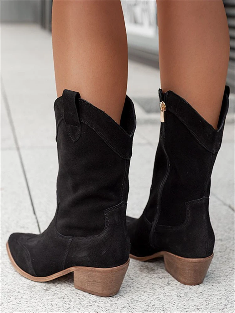 Title 14, New Ethnic Style Womens Mid Heel Low-top Boots...