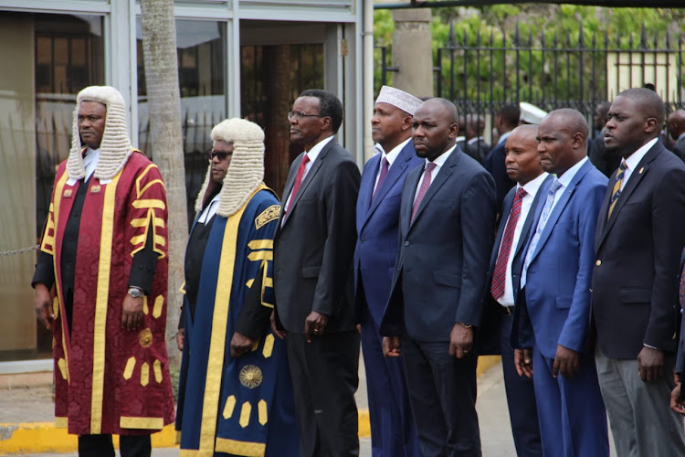 Leaders at the parliament buildings./EZEKIEL AMING'A