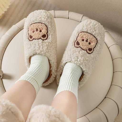 Title 1, Velvet Thermal Non-slip Household Cotton Slippe...