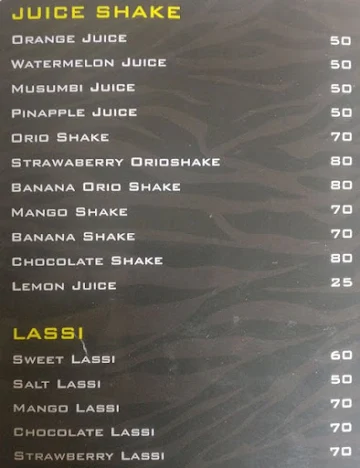 Zebra Spot Restaurant menu 