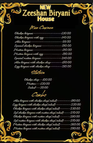 New Zeeshan Biryani House menu 1