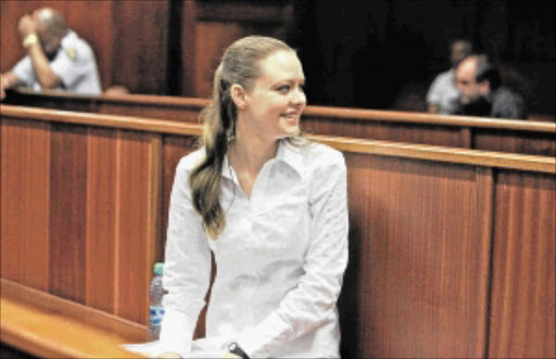 ACCUSED: Nicolette Lotter at the Durban High Court during her trial for the brutal murder of her parents. Photo: TEBOGO LETSIE